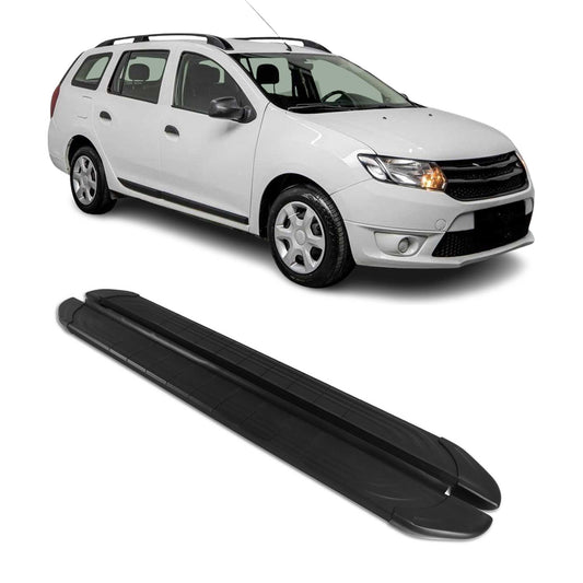 Trittbretter Seitenschweller für Dacia Logan 2013-2020 Aluminium Schwarz 2tlg