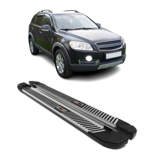 Trittbretter Seitenbretter Schweller für Chevrolet Captiva 2006-2019 Alu Schwarz