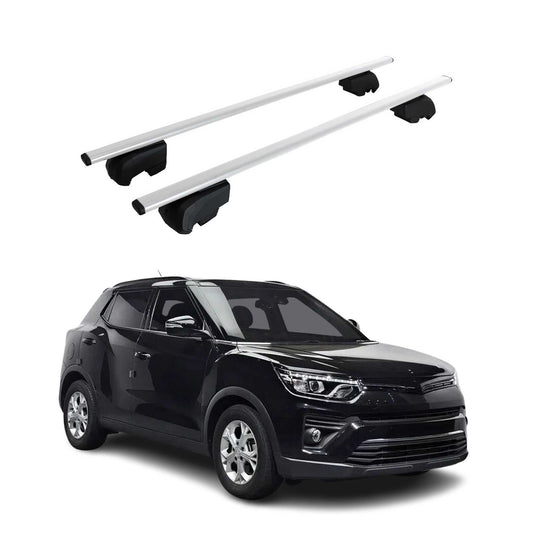 Portbagaj de plafon pentru SsangYong Tivoli 2021-2023 75kg, metal, argintiu, 2 buc.