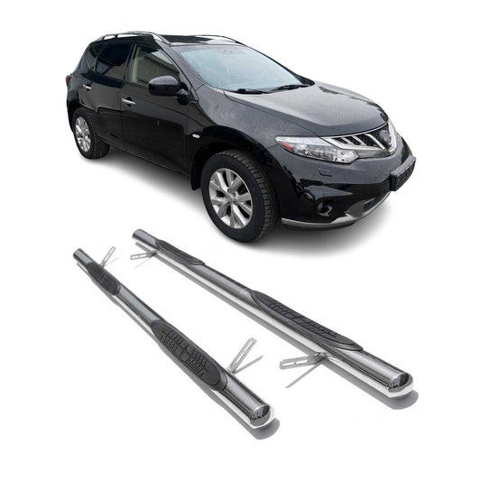 Trepte laterale/scări din oțel inoxidabil pentru Nissan Murano Z51, oțel inoxidabil, argintiu