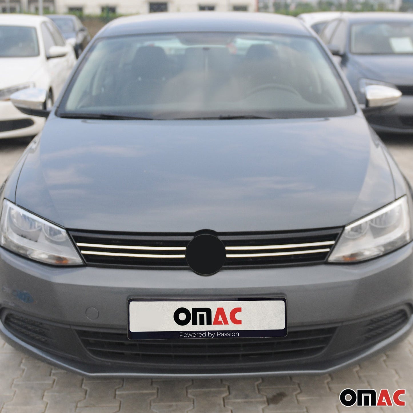 Benzi decorative grilă radiator VW Jetta 2010-2014, oțel inoxidabil, argintiu, 4 bucăți