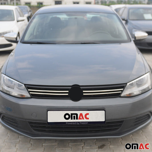 Benzi decorative grilă radiator VW Jetta 2010-2014, oțel inoxidabil, argintiu, 4 bucăți