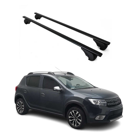 Portbagaj de plafon pentru Dacia Sandero Stepway 2012-2020 75kg metal negru 2x