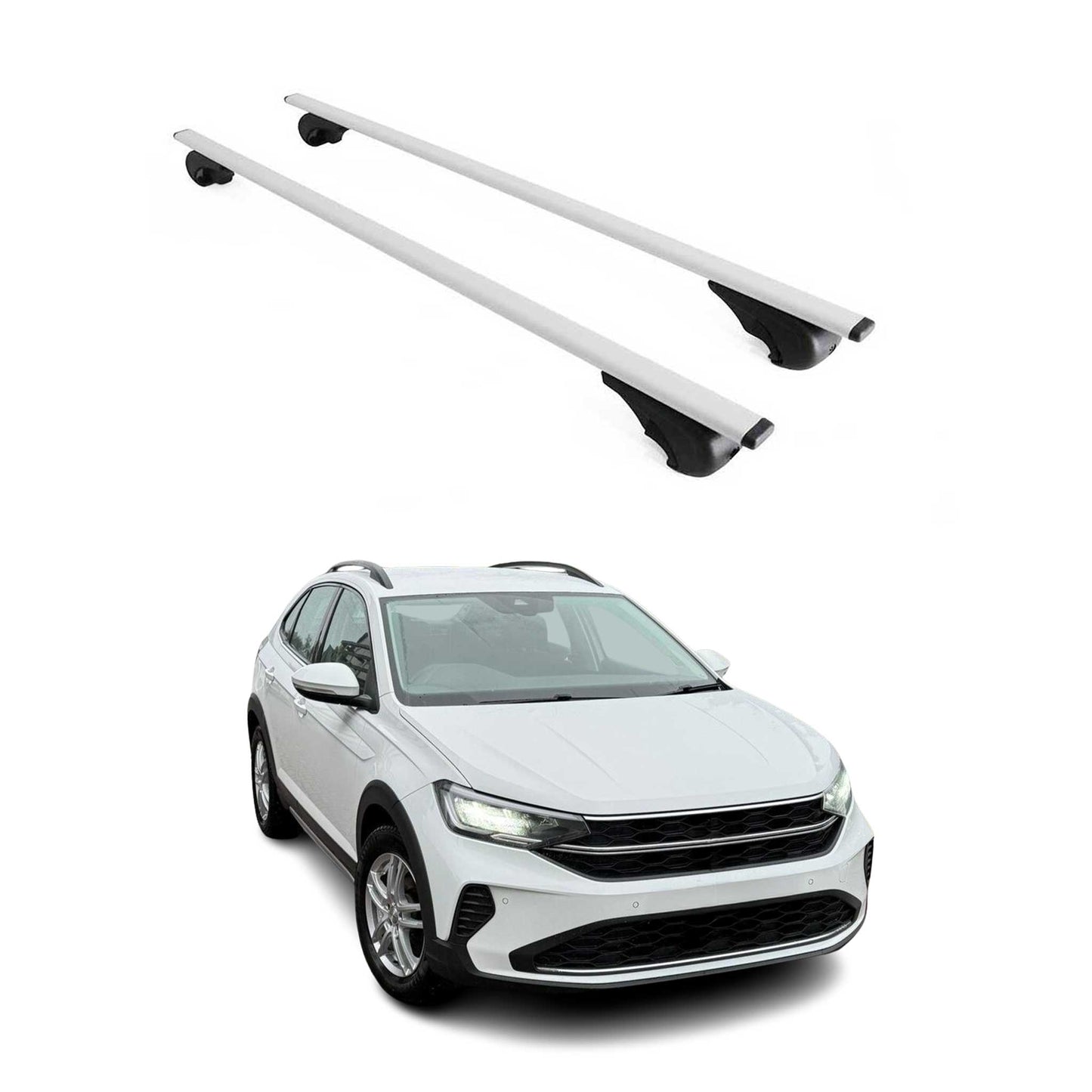 Dachträger Gepäckträger für VW Taigo 2020-2025 Grundträger Metall Silber 2tlg