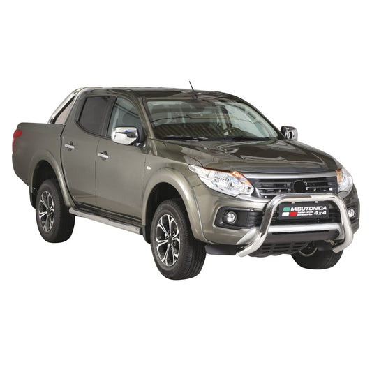 Bară de protecție/buton față pentru Fiat Fullback 2016-2019, ø76mm, oțel, argintiu