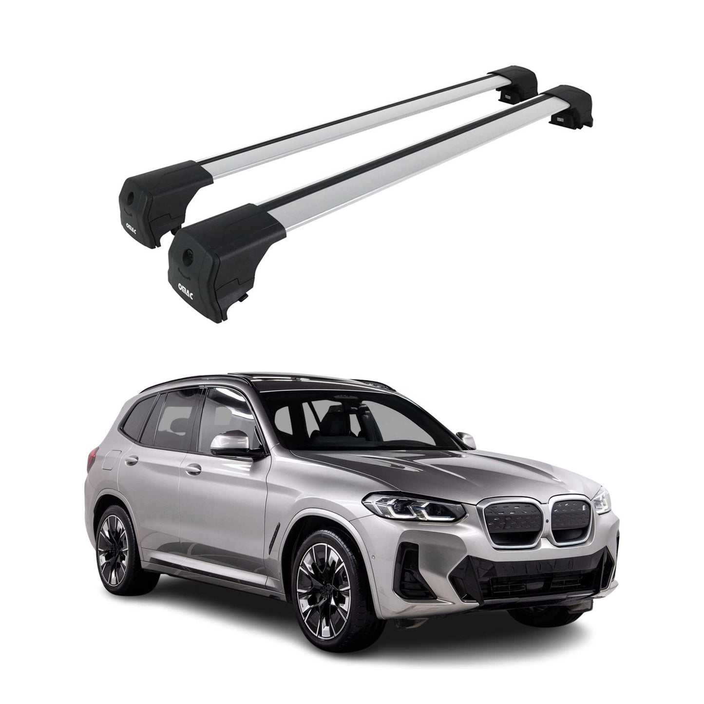 Dachträger Grundtäger für BMW IX3 G08 2020-2025 75kg Aluminium Silber 2 tlg