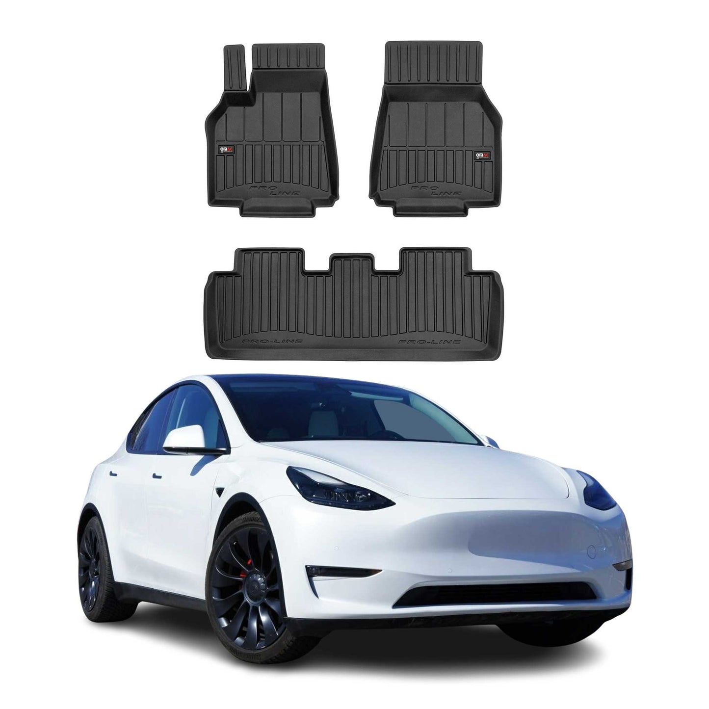Covorașe auto Tesla Model Y 2020-2024, TPE, negre, set 3 piese