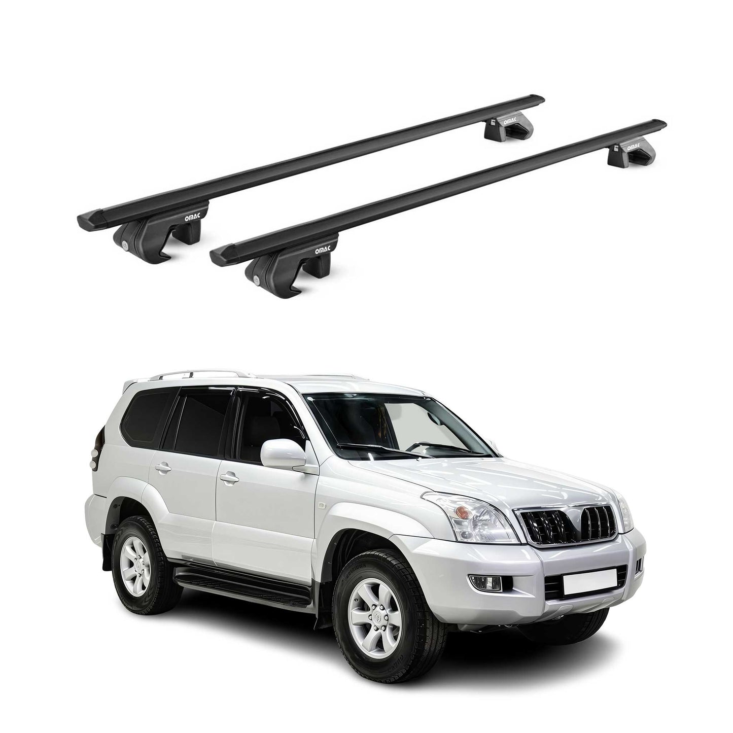 Bară de plafon pentru Toyota Land Cruiser 125 155 2002-2021 3 uși 90kg aluminiu ABE negru