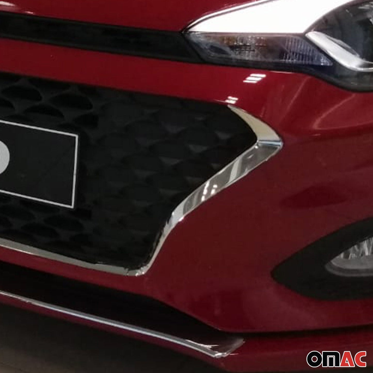 Benzi decorative grilă auto pentru Hyundai i20 2018-2021, oțel inoxidabil, argintiu, 3 bucăți