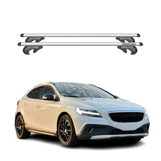 Menabo Dachträger für Volvo V40 Cross Country 2013-2019 90kg Alu Silber 2x