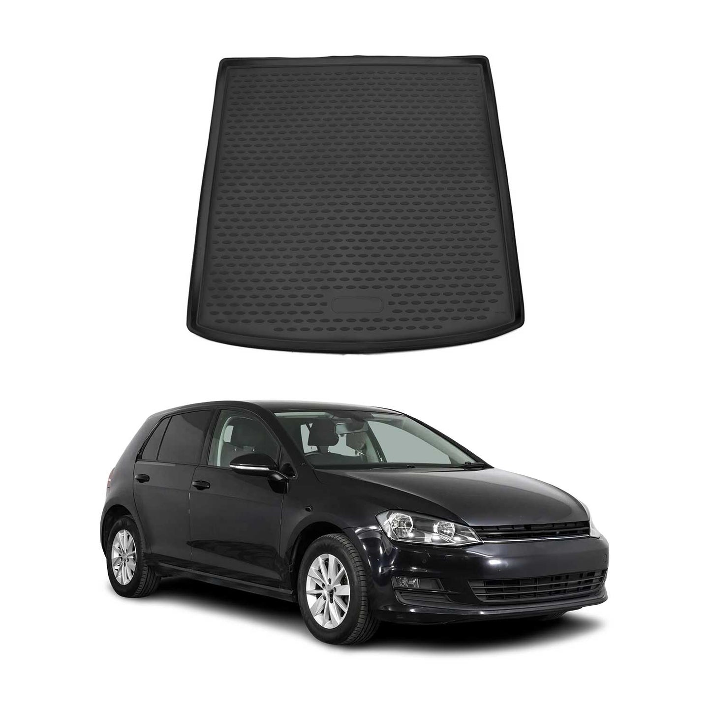 Kofferraummatte Kofferraumwanne für VW Golf mk7 Variant 2013-2020 Gummi Schwarz