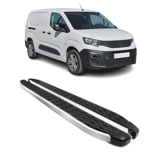 Trittbretter Seitenschweller für Peugeot Partner 2019-2025 Van L2 Schwarz 2x