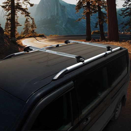 Dachreling + Dachträger Satz für Fiat Doblo 2010-2021 Langer L2 Alu Grau