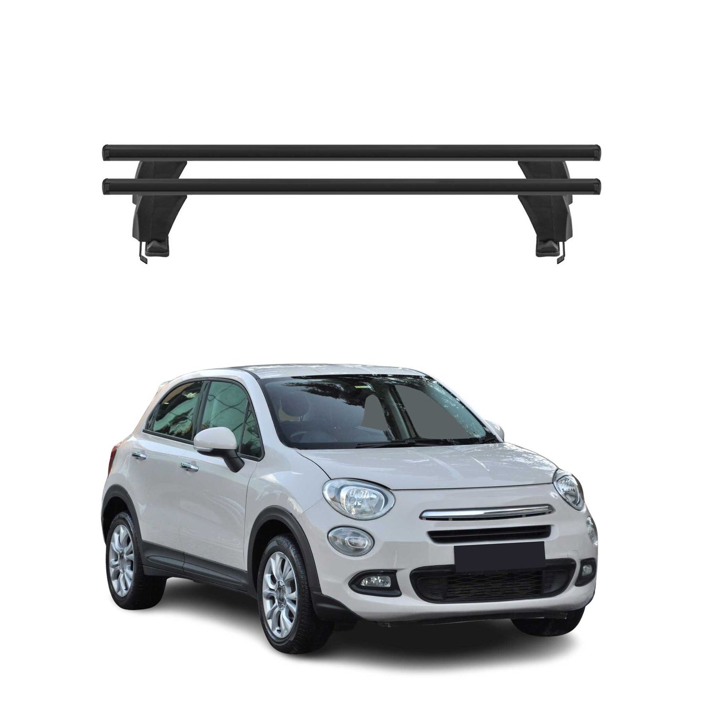 Menabo Dachträger Grundtäger für Fiat 500X 2014-2024 50kg Alu Schwarz 2 tlg