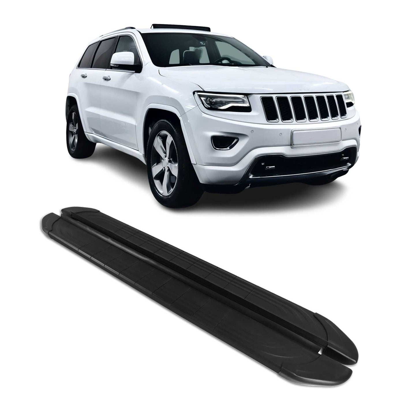 Praguri laterale din aluminiu, negre, pentru Jeep Grand Cherokee 2011-2021