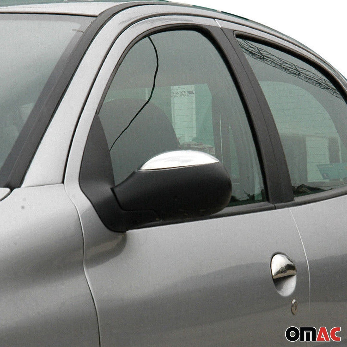 Spiegelkappen Spiegelabdeckung für Citroen C2 2003-2009 Edelstahl Silber 2tlg