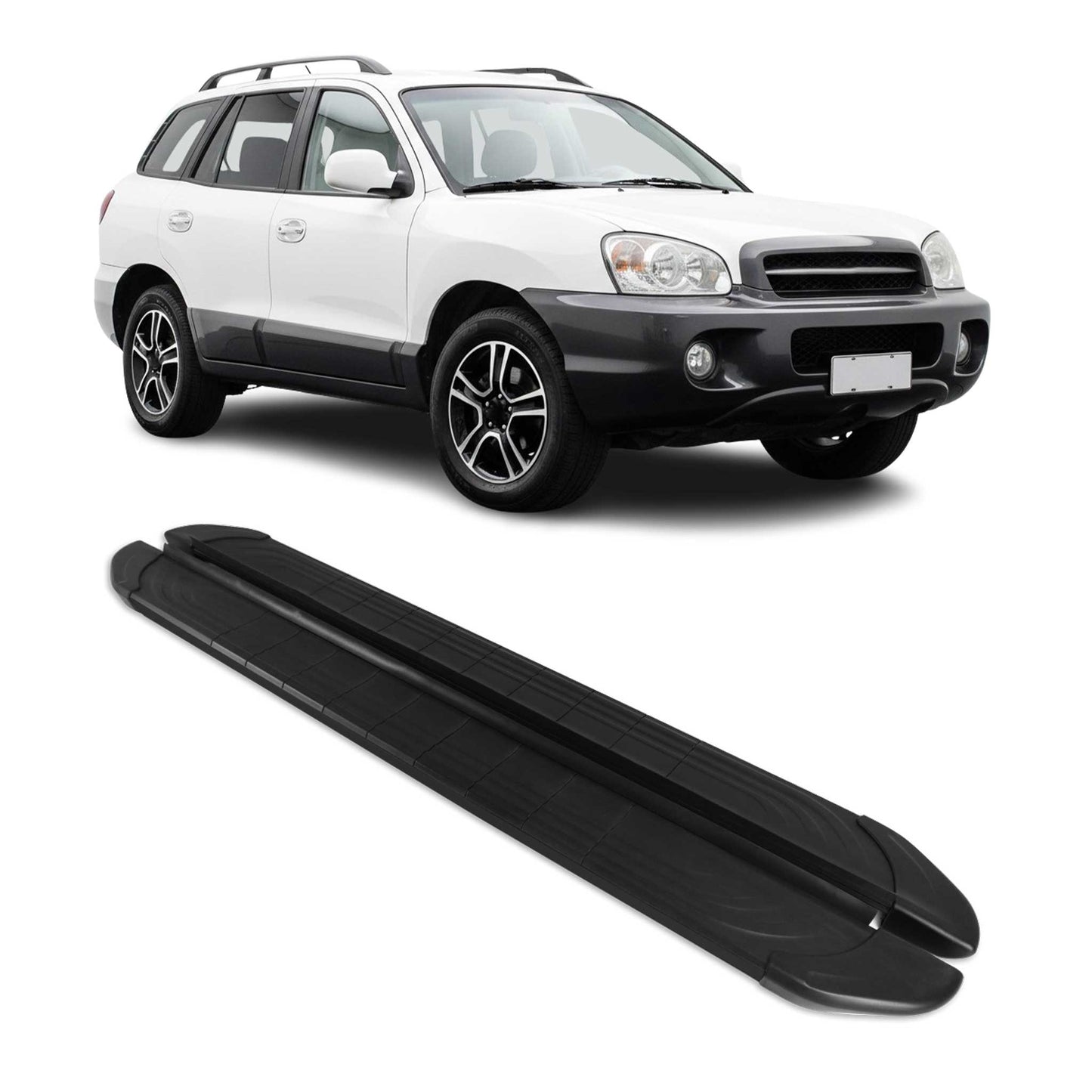 Trittbretter Seitenschweller für Hyundai Santa Fe 2001-2006 Aluminium Schwarz 2x