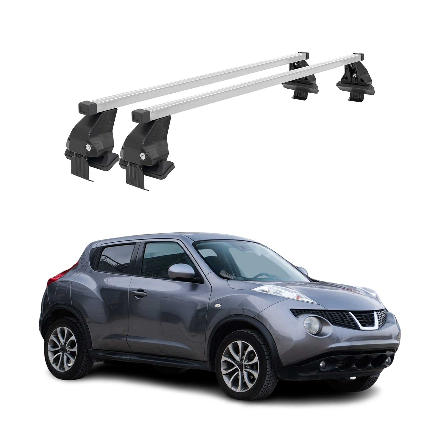 Menabo Dachträger Grundtäger für Nissan Juke 2010-2019 50kg Stahl Silber 2 tlg
