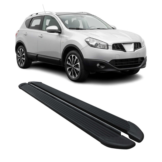 Schweller Trittbretter Schweller für Nissan Qashqai J10 2006-2014 Alu Schwarz