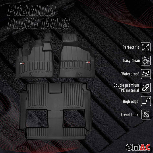 Covorașe de cauciuc OMAC Premium, negre, pentru Dodge Grand Caravan/Voyager 2008-2020