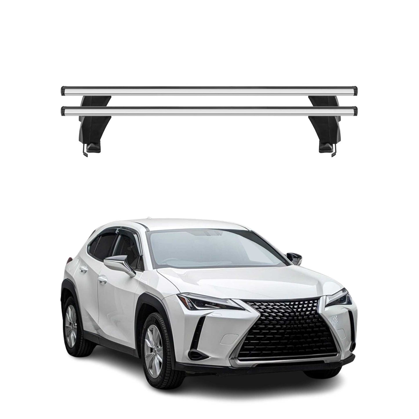 Menabo Dachträger Grundtäger für Lexus UX 2018-2025 50kg Aluminium Silber 2 tlg