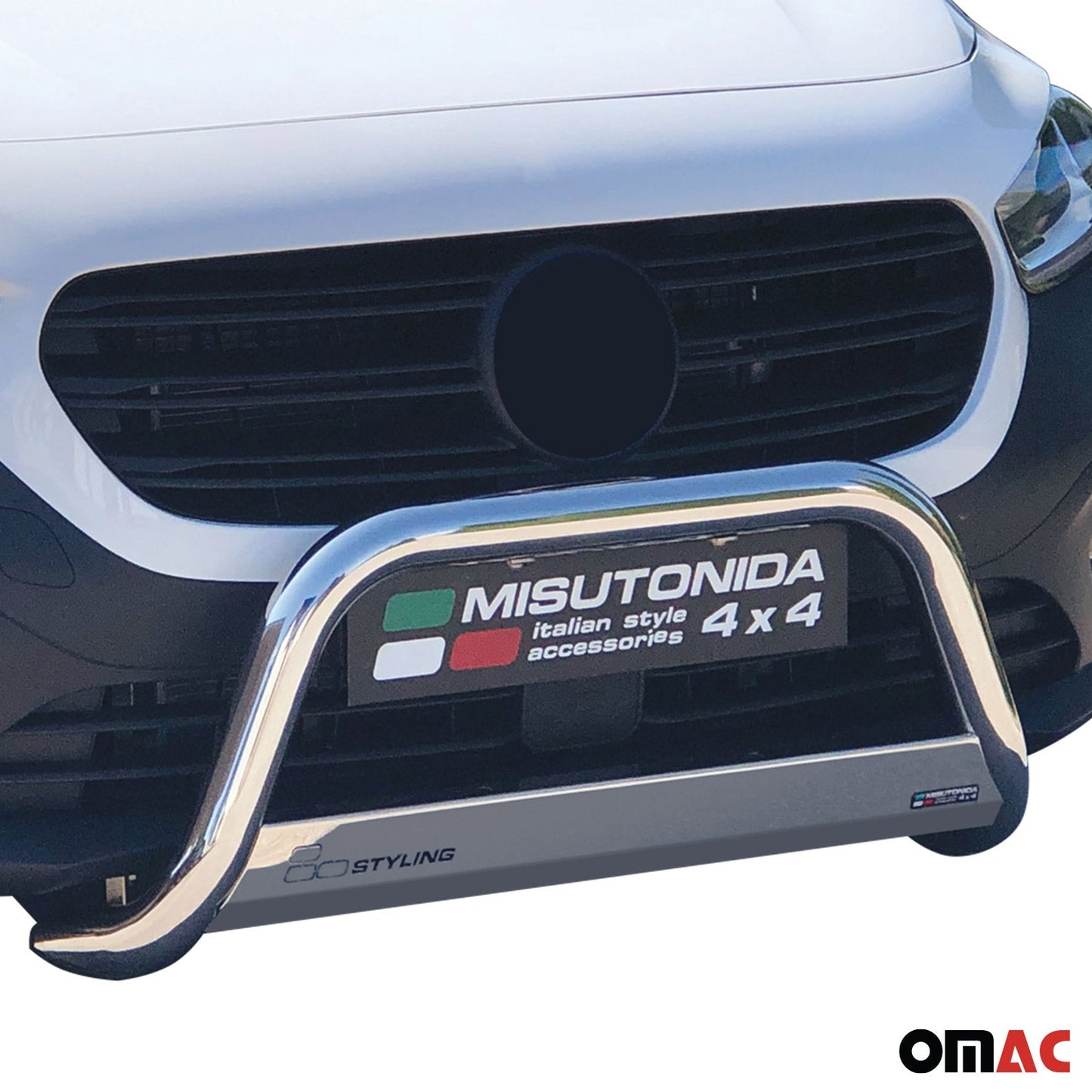 Bară de protecție/buton față pentru Mercedes Citan L2 2021-2025 ø63mm oțel argintiu