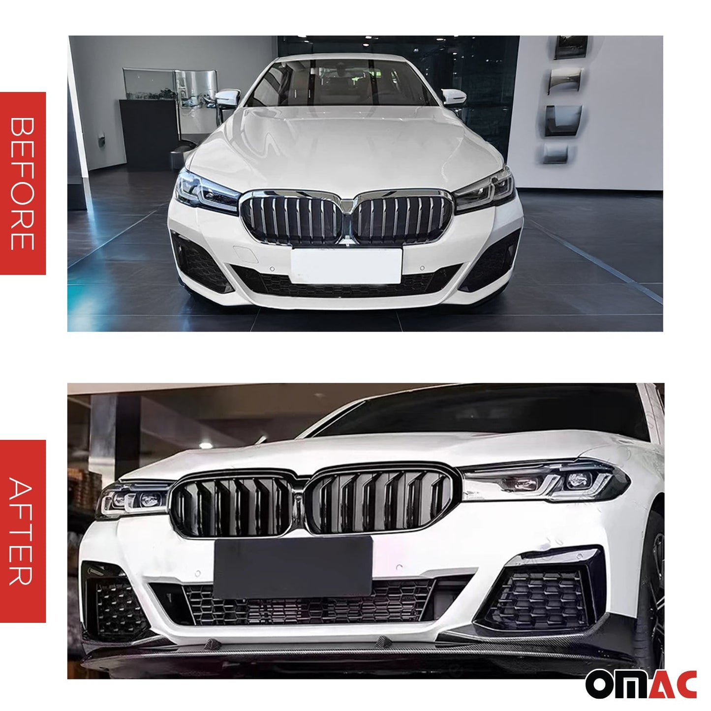 2021-2024 BMW 5er G30 G31 Limo Nieren Grill Kühlergrill Schwarz