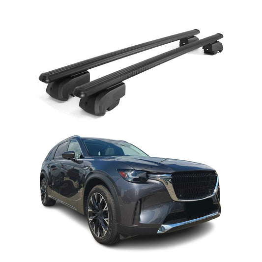 Portbagaj de plafon pentru Mazda CX-90 2023-2025 75kg aluminiu negru 2 buc