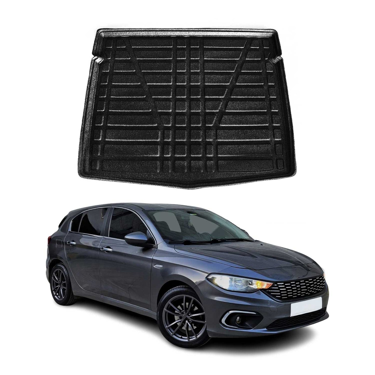 Kofferraumwanne Laderaumwanne für Fiat Tipo 2015-2025 Schrägheck Gummi TPE