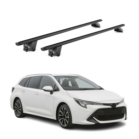 Bară de plafon pentru Toyota Corolla Estate 2019-2025, capacitate 100 kg, aluminiu, negru, 2x ABE (omologare de tip germană)