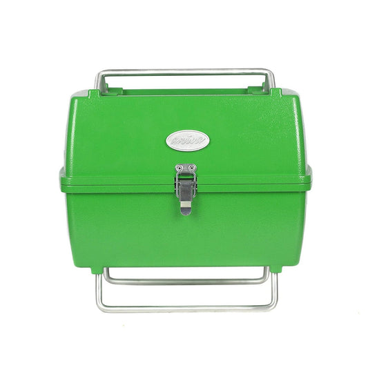 Grătar portabil pe cărbune, grătar de grădină, grătar de picnic verde, cu 13 piese