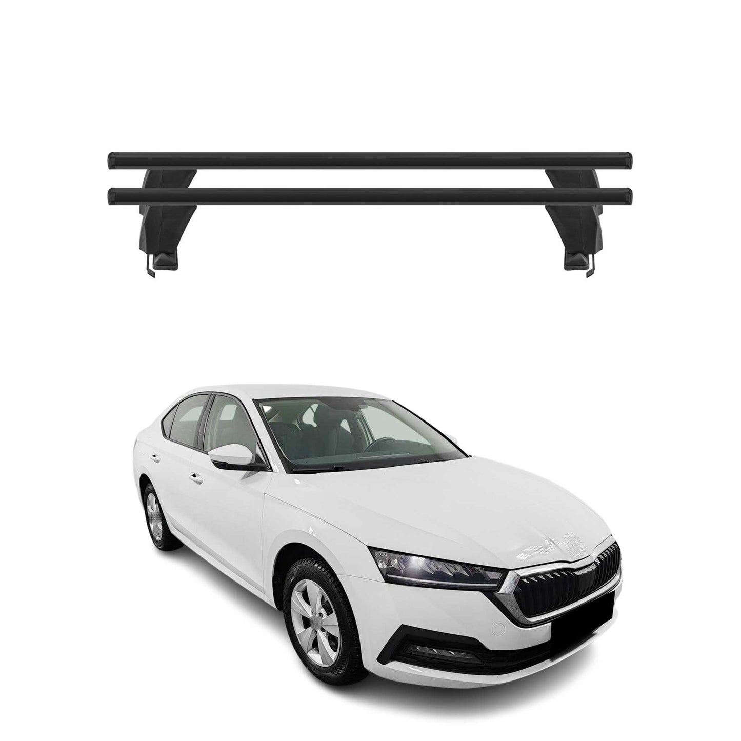 Bagażnik dachowy Menabo do Skody Octavia mk4 2020-2025 50 kg, aluminiowy, czarny, 2x