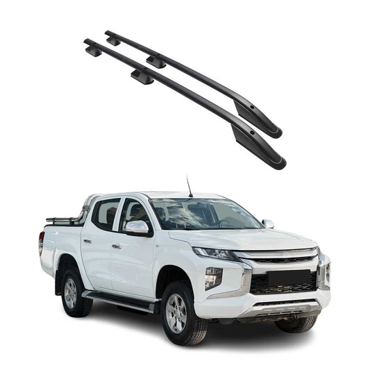 Aluminium Dachreling Querträger für Mitsubishi L200 2019-2025 Schwarz 2x