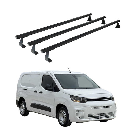 Portbagaj de plafon pentru Citroen Berlingo 2018-2025 75kg aluminiu negru 3 buc