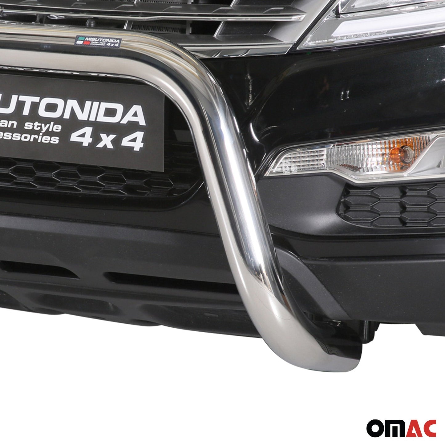 Frontbügel Frontschutzbügel für Ssangyong Rexton W 2013-2017 ø76mm Stahl Silber