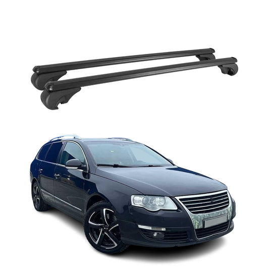 Dachträger für VW Passat B6 Variant 2005-2010 Gepäckträger Aluminium Schwarz 2x