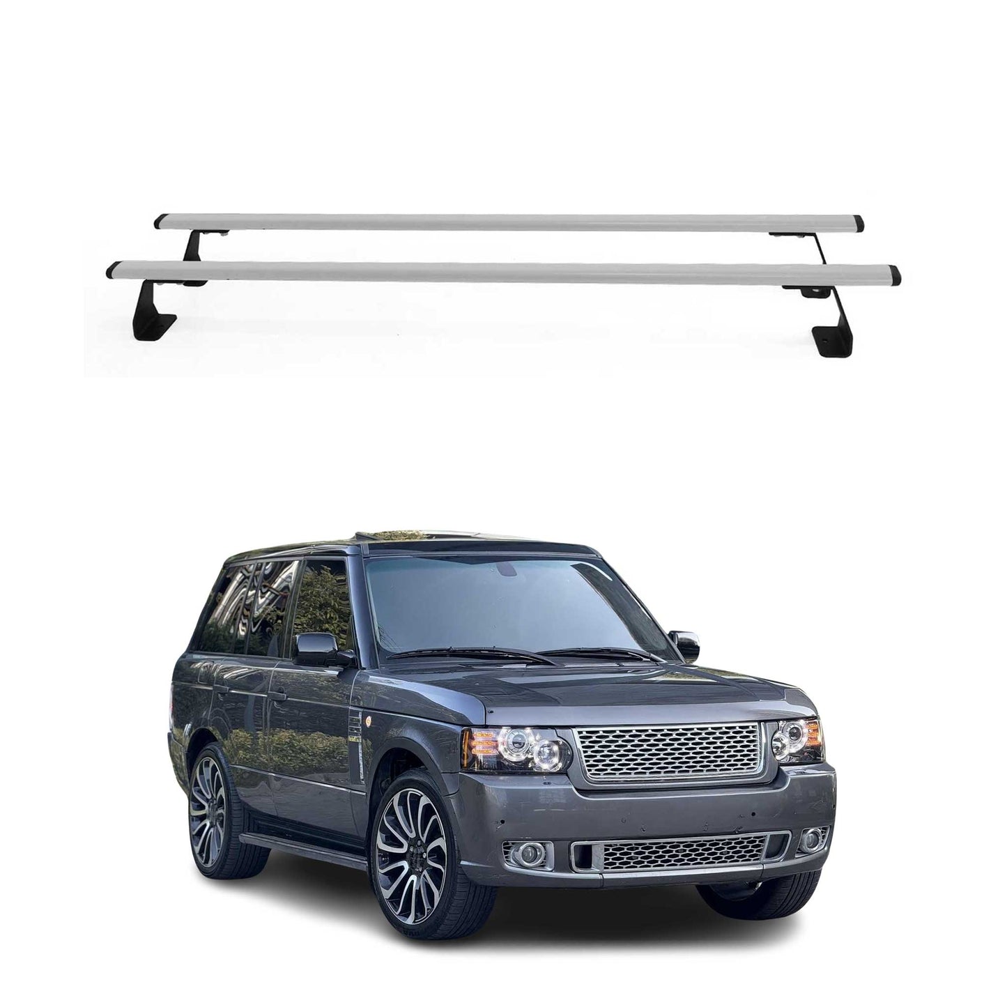Dachträger Grundtäger für Land Rover Range Rover L322 2001-2012 75kg Silber 2x