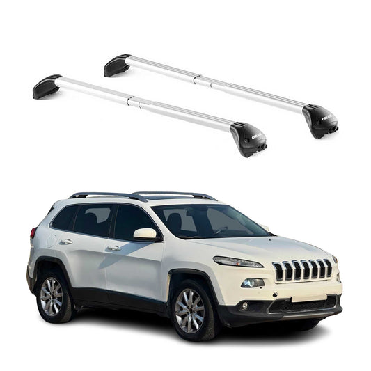 Dachträger Grundtäger für Jeep Cherokee KL 2014-2018 Pre-FL 100kg Alu Silber ABE