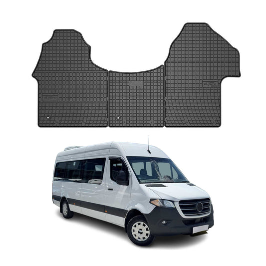 2018-2025 Mercedes Sprinter W907 Fußmatten Gummi Schwarz 3 tlg
