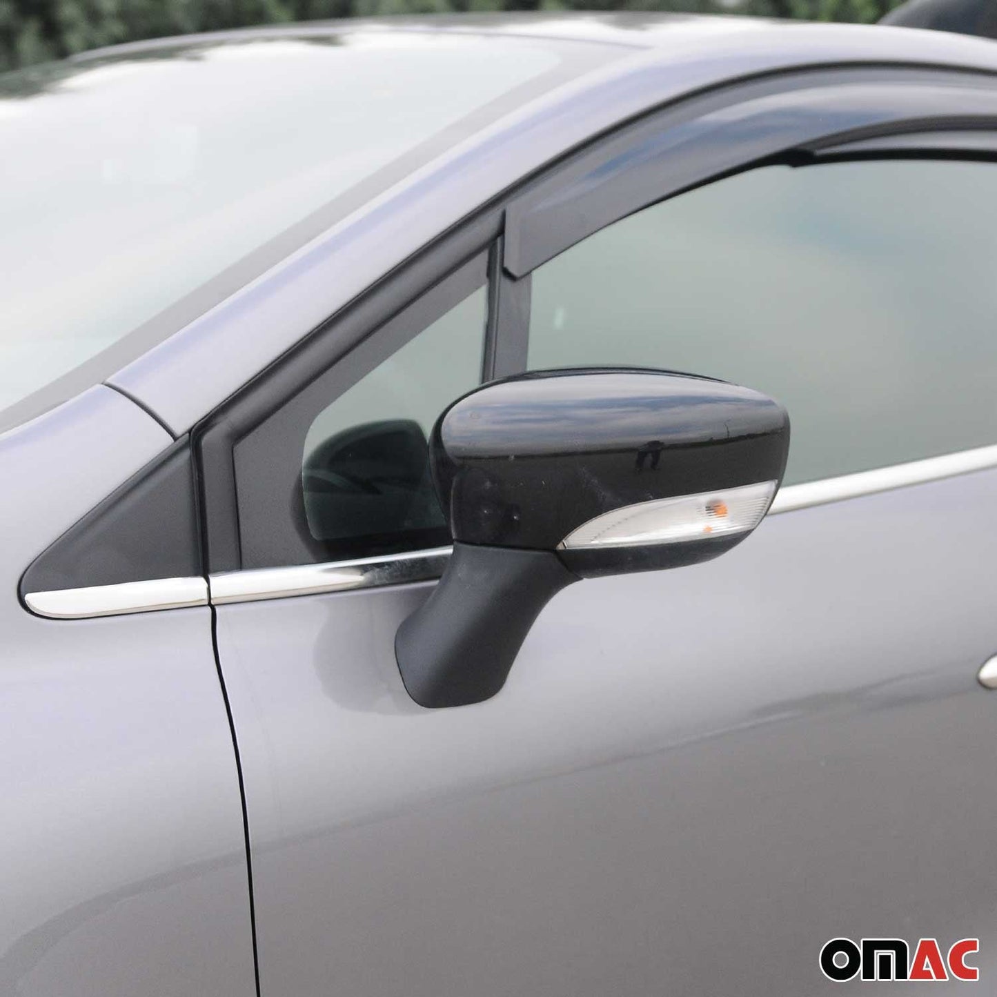 Benzi decorative pentru geamuri Renault Clio hatchback, oțel inoxidabil cromat, 8 bucăți