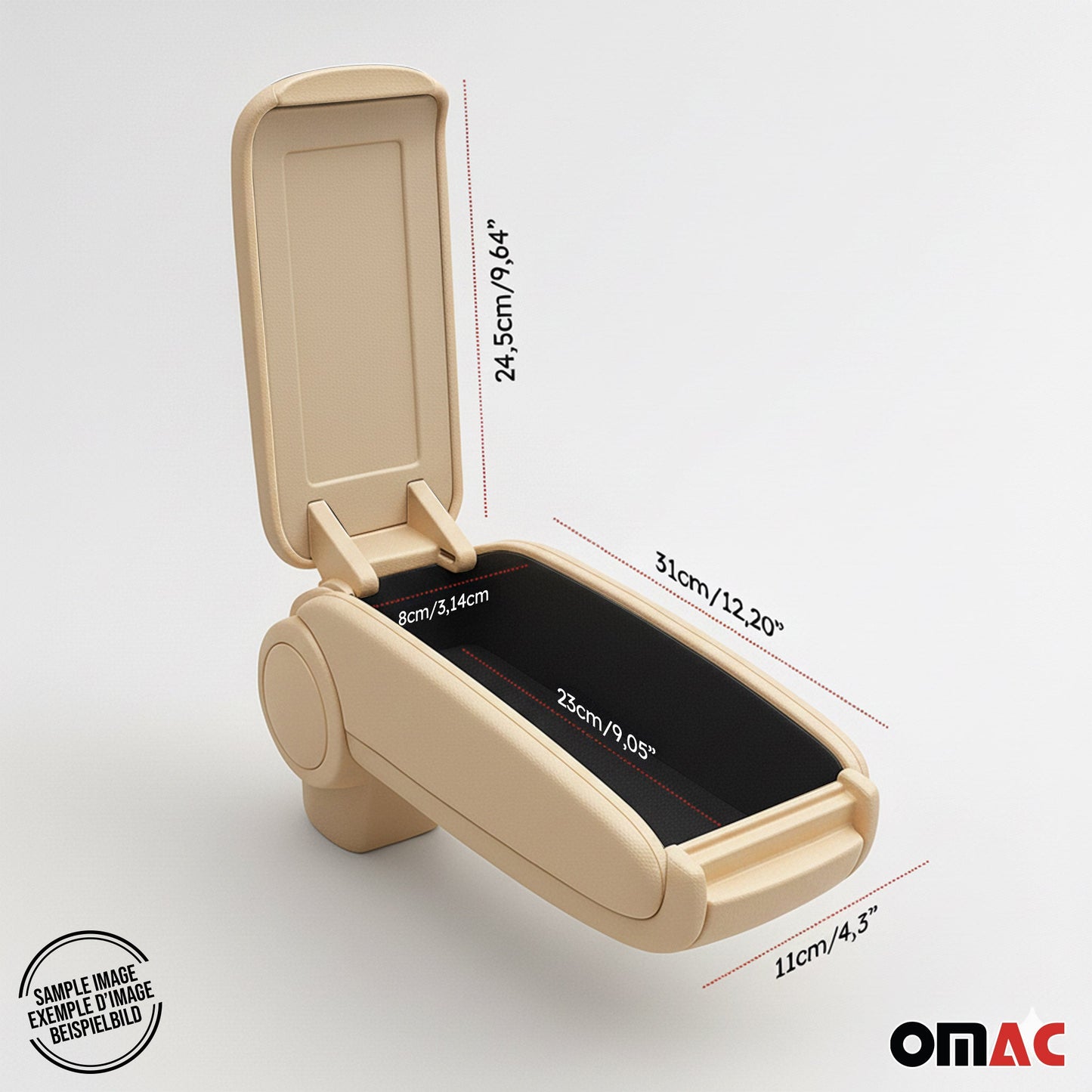 Mittelarmlehne Armlehne für VW Polo 6R Limousine 5D 2009-2017 PU-Leder ABS Beige