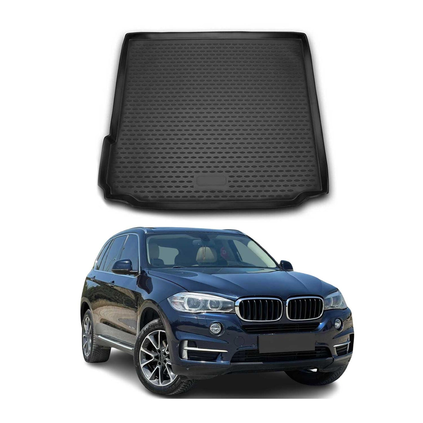 Covoraș portbagaj/tapițerie portbagaj pentru BMW X5 F15 F85 2013-2018, cauciuc TPE, negru
