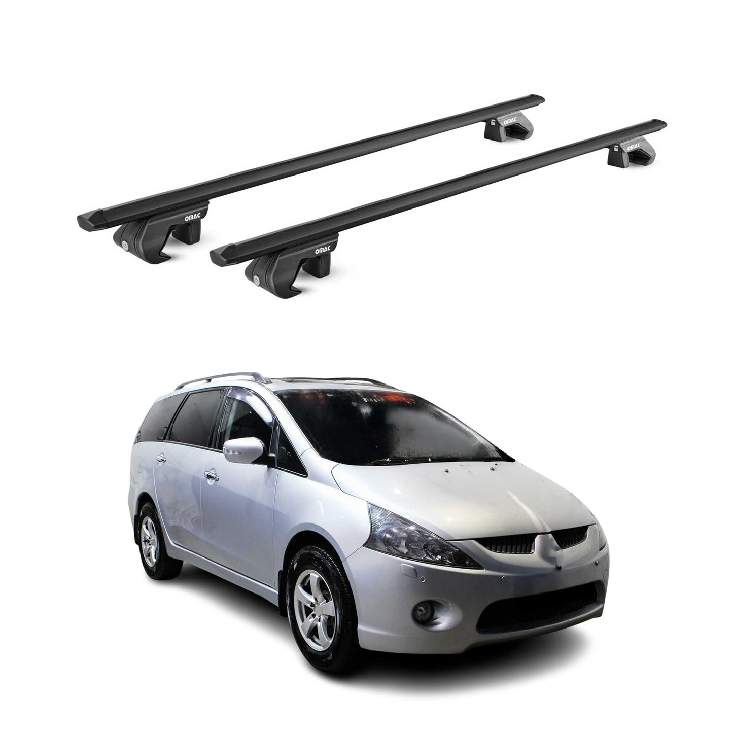 Portbagaj de plafon pentru Mitsubishi Grandis NA 2003-2011 90kg aluminiu negru ABE