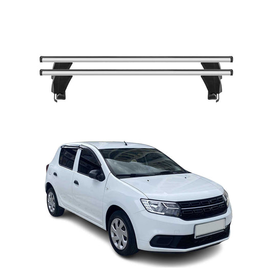 Menabo Dachträger Grundtäger für Dacia Sandero 2012-2025 50kg Alu Silber 2 tlg