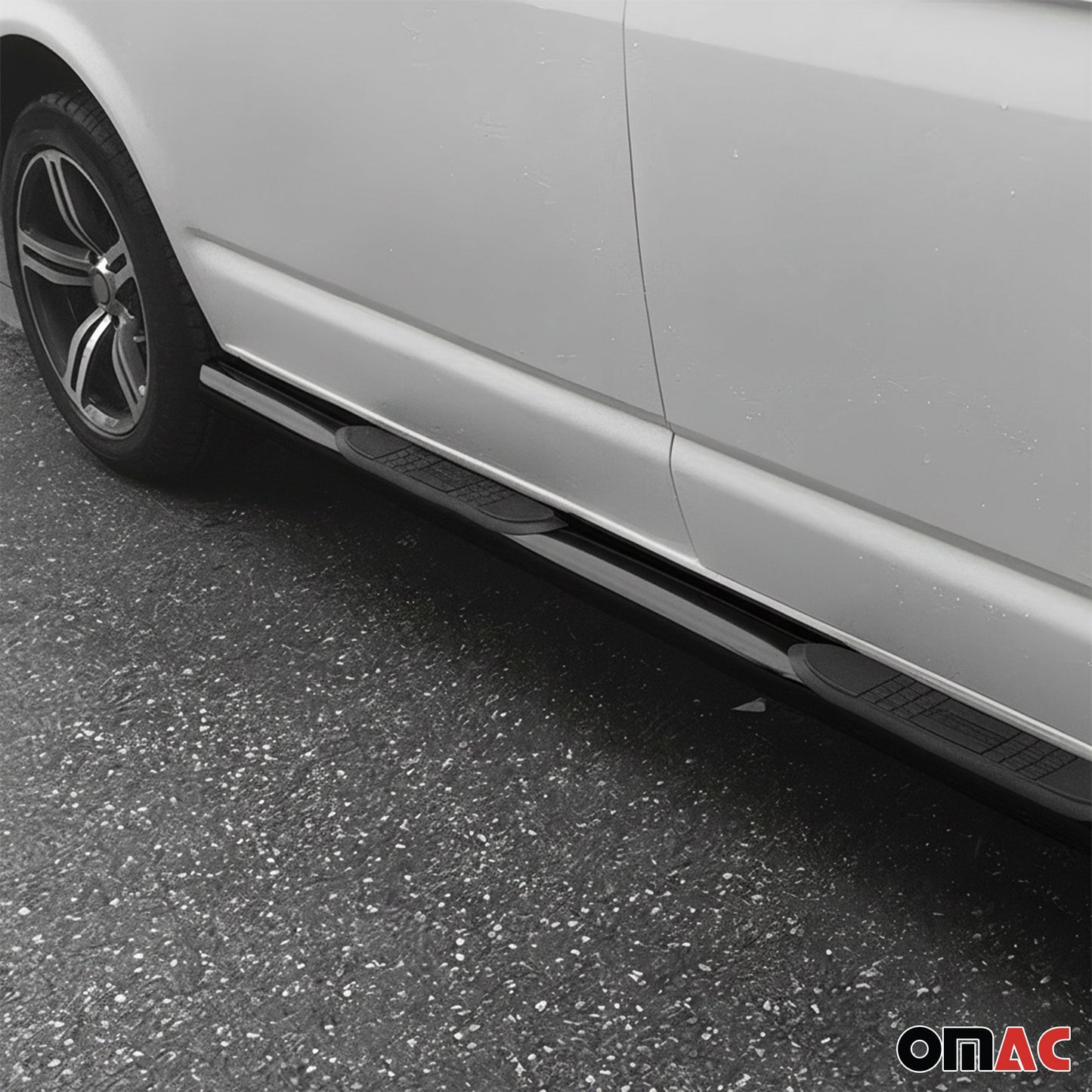 Praguri laterale din oțel, negre, pentru Mercedes Vito W447 L1/L2, 2014-2025, 2 buc.