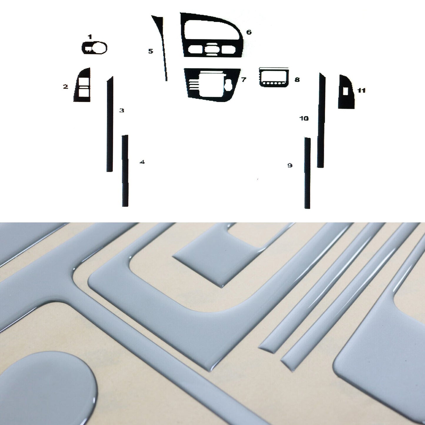 Innenraum Dekor Cockpit für Seat Leon 2005-2012 Digital Aluminium Optik 11tlg