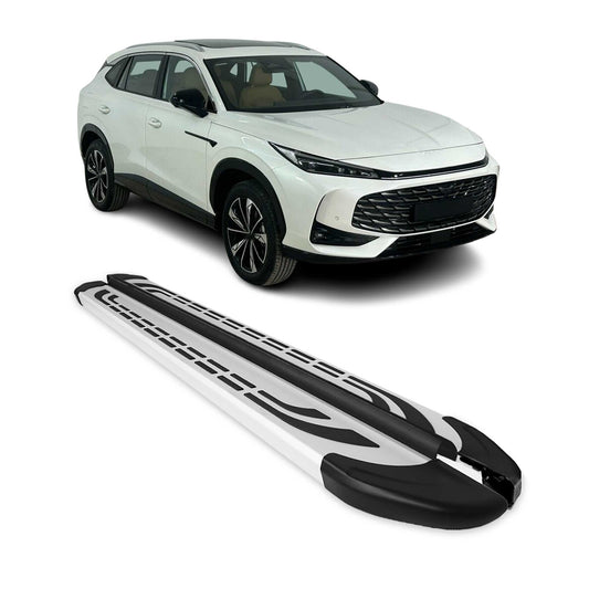 Praguri laterale, praguri laterale pentru MG HS II 2024-2025, aluminiu, argintiu