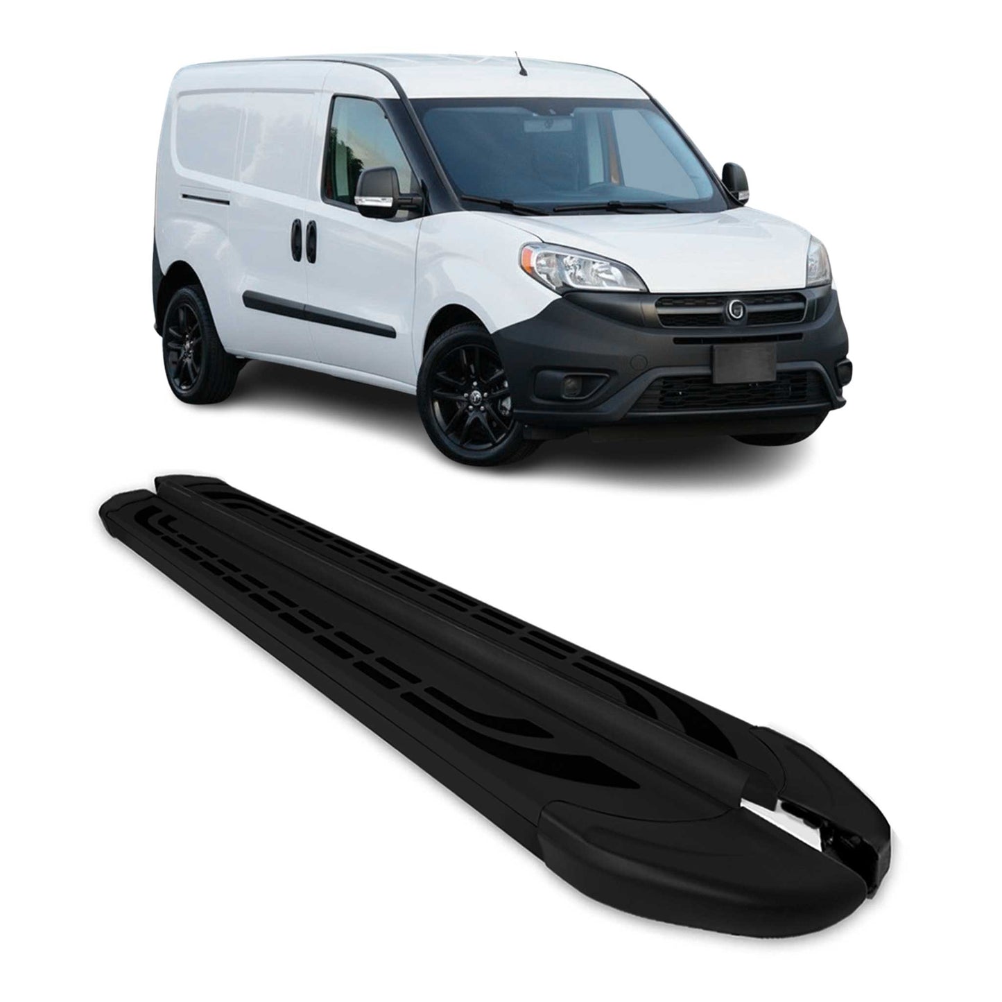 Seitenbretter Trittbretter für Fiat Doblo Maxi 2010-2021 Alu Schwarz Grau