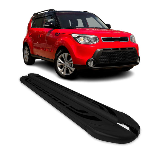 Trittbretter Seitenschweller Seitenbretter für Kia Soul 2015-2019 Alu Schwarz