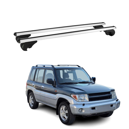 Portbagaj de plafon pentru Mitsubishi Pajero Sport 1997-2008 75kg aluminiu argintiu 2x